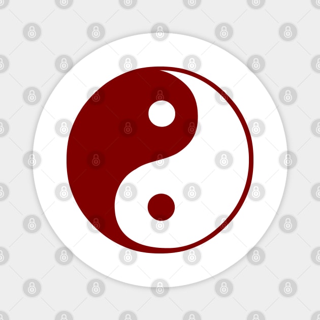 Red yin yang design Magnet by Made the Cut